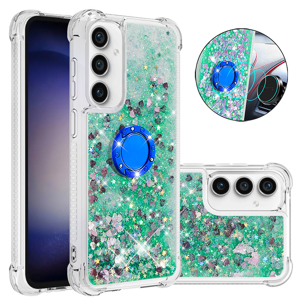 YB Quicksand Series-7 For Samsung Galaxy S23 FE Kickstand TPU Case Floating Bling Glitter Phone Cover YB Quicksand Series-7 For Samsung Galaxy S23 FE Kickstand TPU Case Floating Bling Glitter Phone Cover